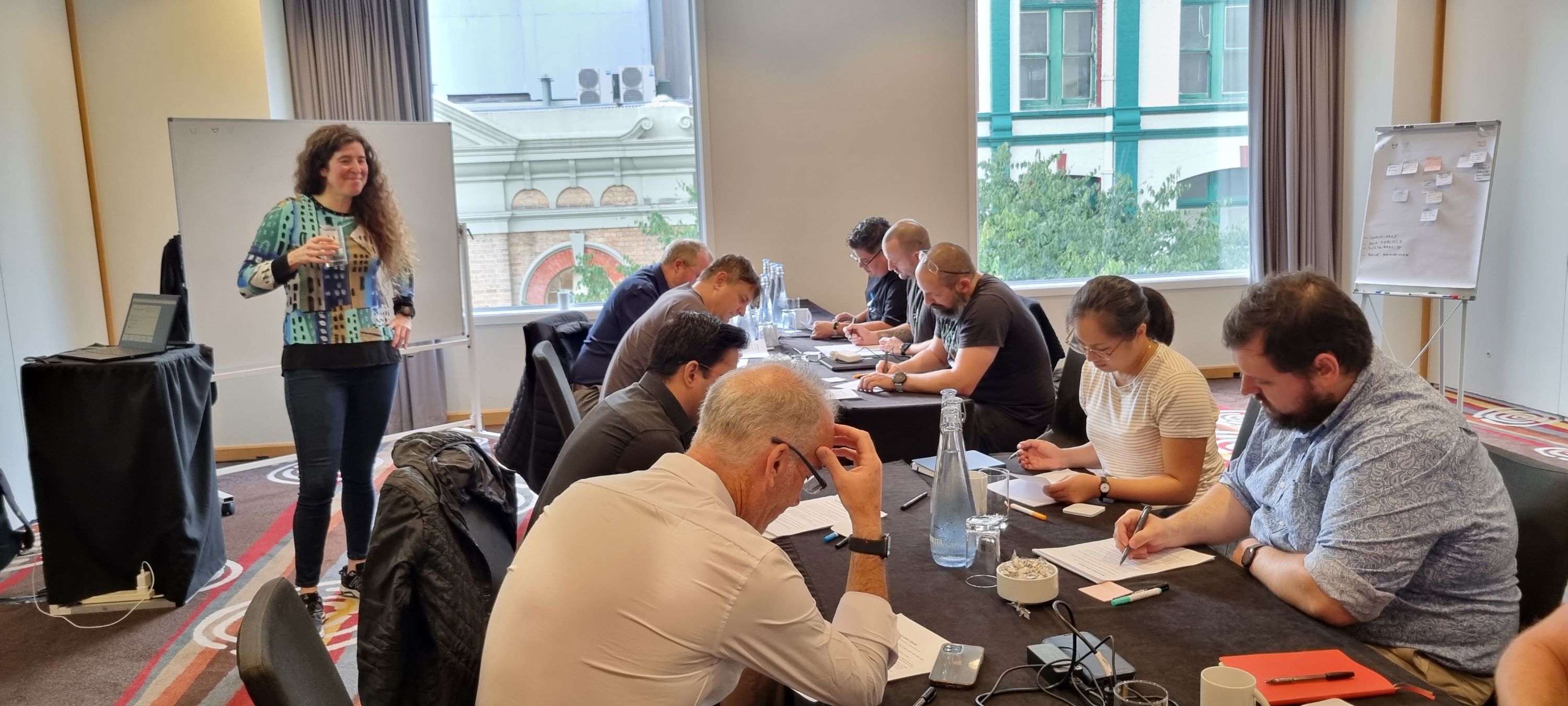 Workshop participants building with AI